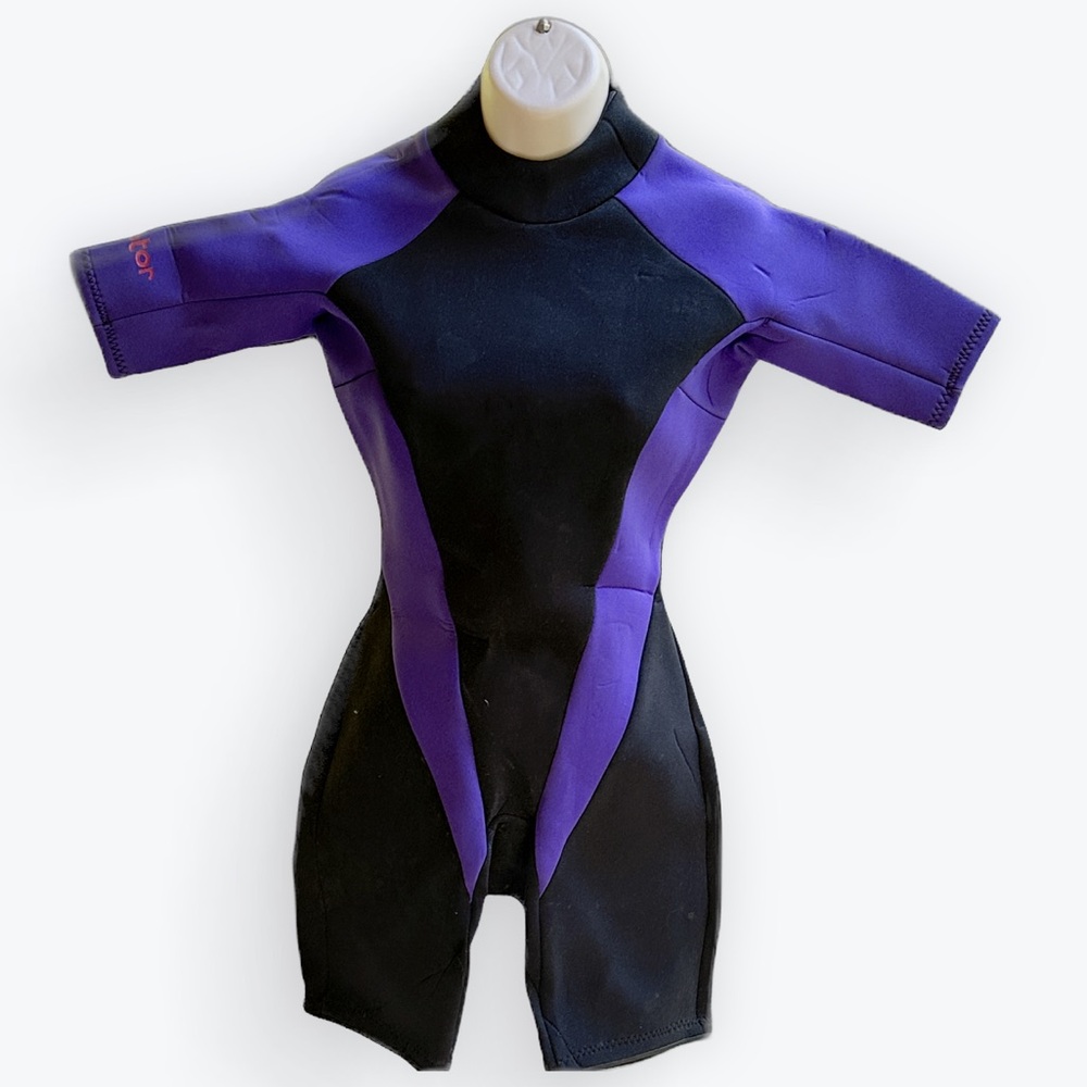 NWOT Neoprene SCUBA Snorkeling Surfing - Purple & Black Shorty Wetsuit ~ Women 6